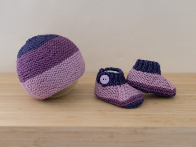 Coffret cadeau de naissance en tricot pour bébé Pimprenelle-