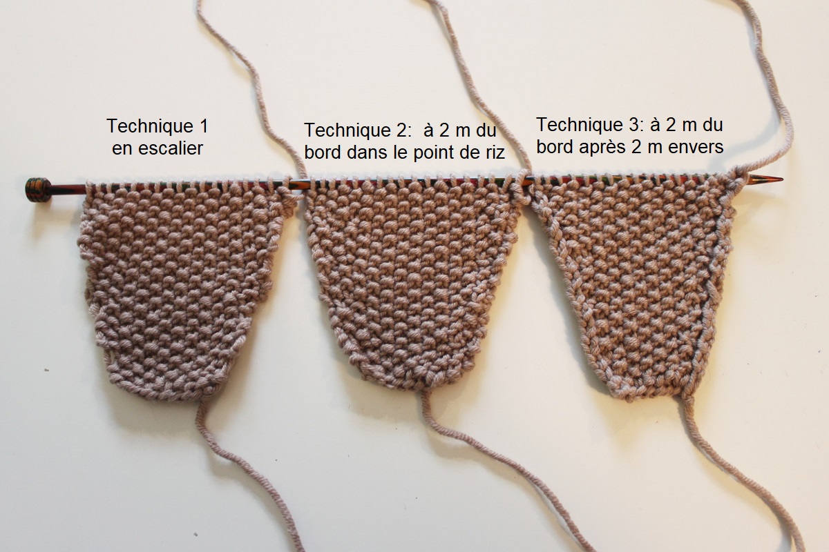 ASTUCE TECHNIQUE AUGMENTATIONS ET DIMINUTIONS POUR POINT DE RIZ / GRAIN