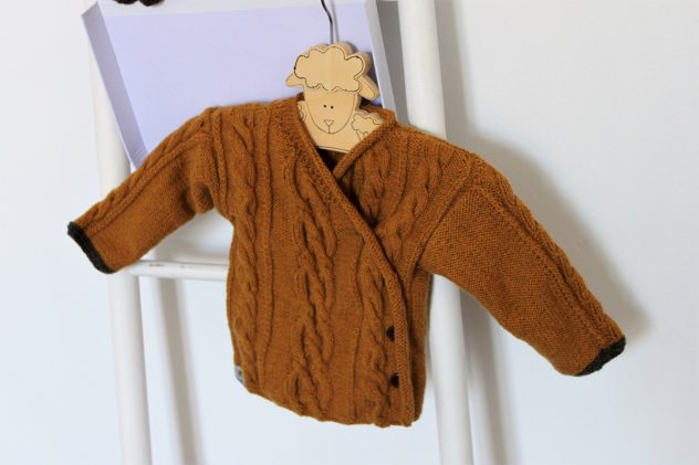 Potimaron Brassière torsades nordiques layette pour bébé tricoté en cachemire et mérinos