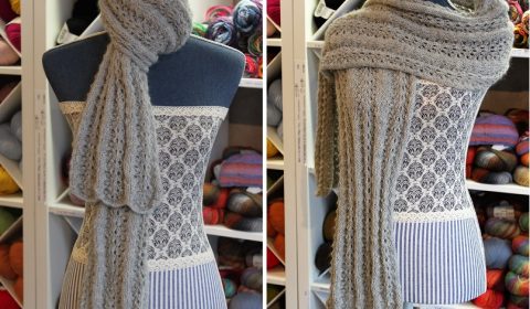 echarpe en point de dentelle Alpaca lang Yarns. Création Wool Kit Factory