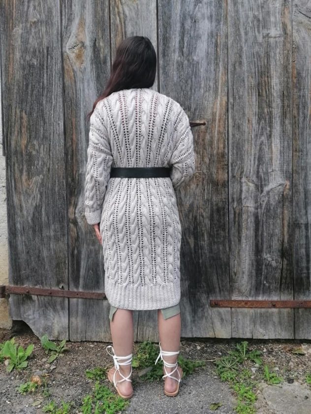 gilet ou robe croisée tricoté en coton été 2020